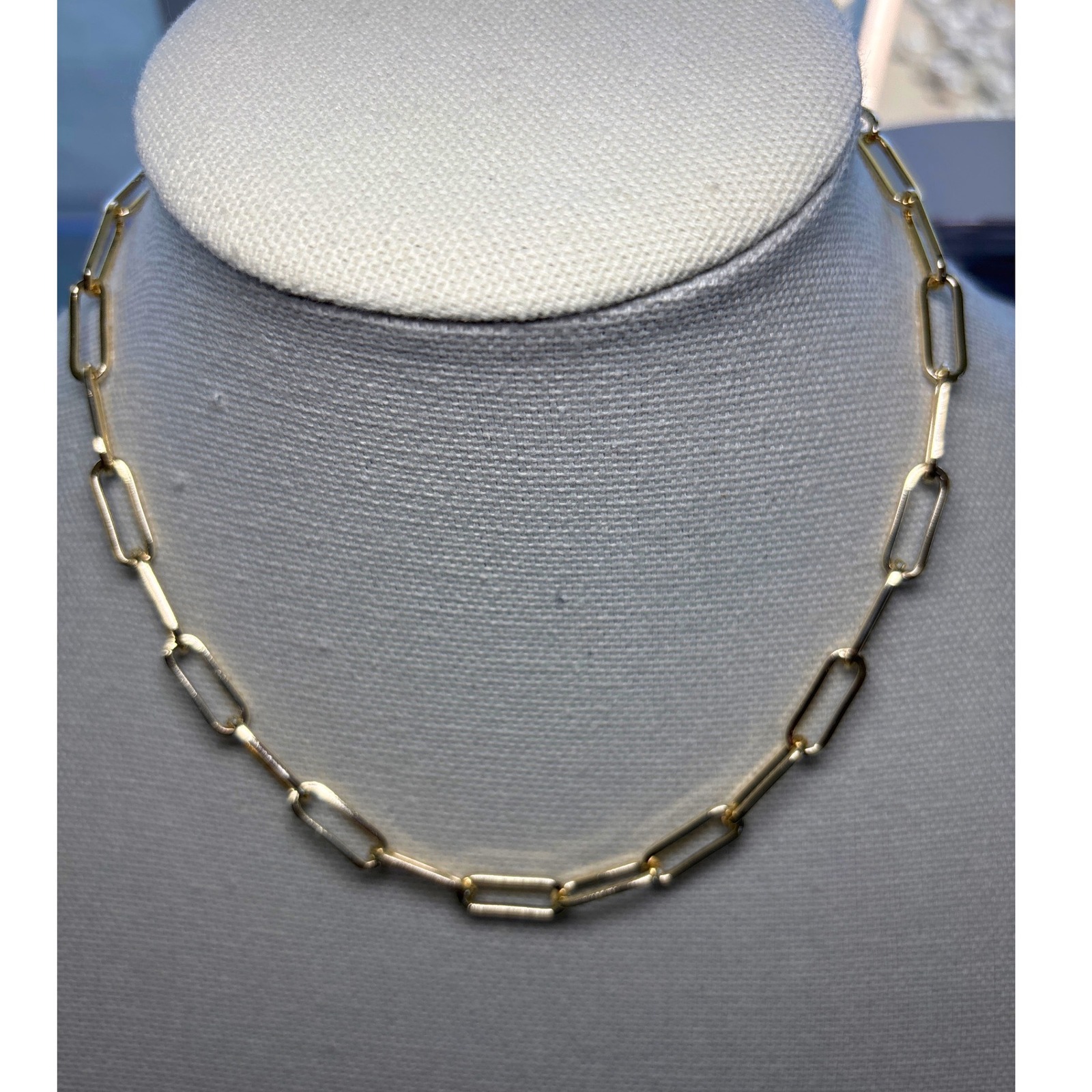 Necklace Gold Tone Paperclip Link Lobster Clasp Classic Style New
